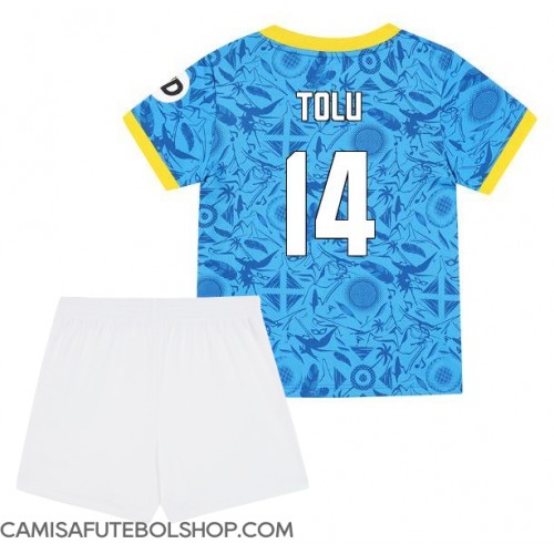 Camisa de time de futebol Wolves Tolu Arokodare #14 Replicas 3º Equipamento Infantil 2025-26 Manga Curta (+ Calças curtas)
